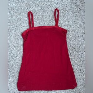 Mango Red Spaghetti Strap Cami - Slim Scoop Neck